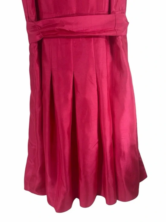 Jessica Howard Hot Pink Ruffled V-Neck Tie-Waist Dress size 12 - Picture 14 of 16